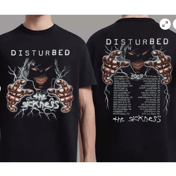 Disturbed! The Game Sickness 25 Tour Unisex T-Shirt For Fans