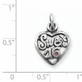 thumbnail image 2 of Sterling Silver Antiqued Sweet 16 Heart Charm (20 X 14) Made In Thailand qc6016, 2 of 2