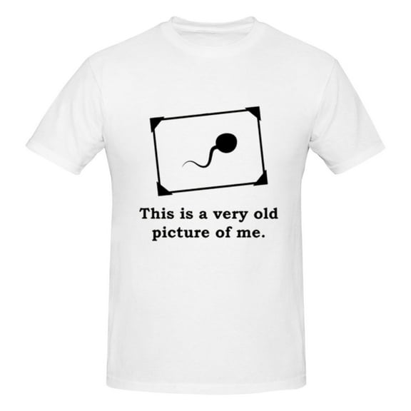 Mens Funny This Is a Very Old Picture of Me T-Shirt Premium 100% Cotton Short Sleeve T Shirt Crew Neck Casual Tshirt,White,M