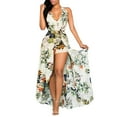 thumbnail image 2 of LoyisViDion Women Plus Size Dress Clearance Women Summer off Shouder Flower Party Jumpsuit Playsuit Beach Trousers Culottes Multicolor XL, 2 of 9
