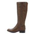 thumbnail image 4 of LIFE STRIDE Womens Brown Metal Accents Knit Accents Traction Sole Wide Calf Comfort Xandy Round Toe Block Heel Zip-Up Riding Boot 7 M WC, 4 of 8