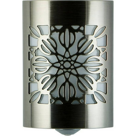 - GE CoverLite LED Plug-In Night Light, Floral Design, Brushed Nickel, 29845