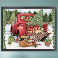 thumbnail image 3 of (SZX-C180-2) Hilo algodón ecológico con bordado tela blanca 11CT 40x50cm Kit serie paisaje punto cruz con pequeño coche rojo navideño, 3 of 9