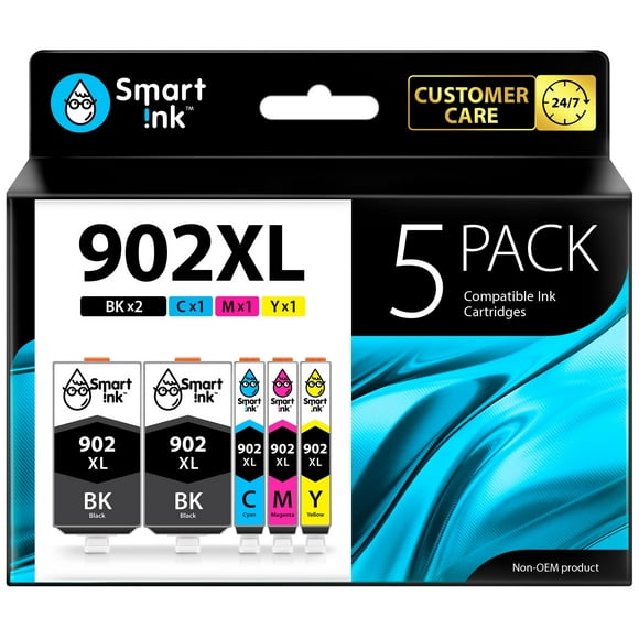 Smart Ink Compatible Ink Cartridge Replacement for HP 902 XL 902XL (2 Black XL & C/M/Y XL 5 Combo Pack) to use with Officejet Pro 6978 6968 6974 6975 6960