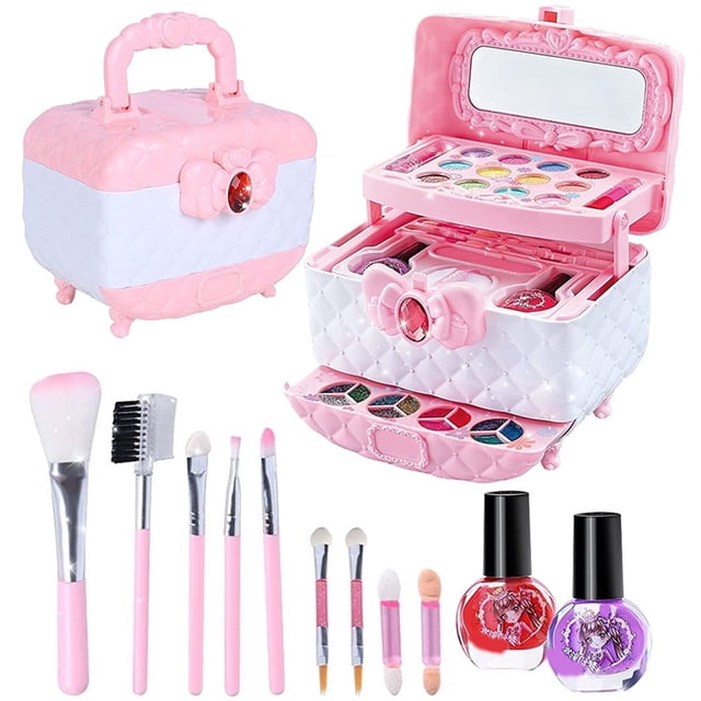 Princess Makeup Toy Set for Girls Multifunctional Children‘s Makeup Kit Washable Kids Makeup Simulation Kit Educational Toys Birthday Gift for 2 to 11 Year Old Girls Kids