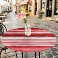 thumbnail image 4 of Red Ombre Fitted Tablecloth with Elastic Edged, Round Table Cloth for Dining Table, Modern Abstract Art Farmhouse Waterproof Oil Proof Table Cover for Indoor Outdoor 45"-54", 4 of 8