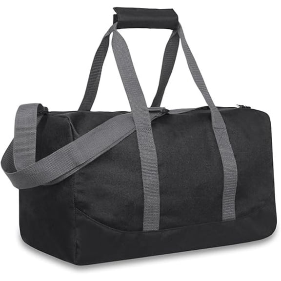 30 Liter, 17 Inch Canvas Duffle Bags for Men and Women – Travel Weekender Overnight Carry-On Shoulder Duffel Tote Bags (Black)