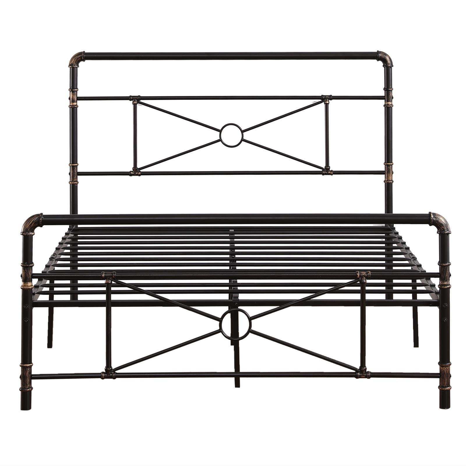 Zimtown Metal Bed Frame Full Size with Headboard and Footboard Metal