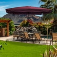 thumbnail image 2 of Yescom 10x6.5ft (2x3m) Rectangle Aluminum Patio Umbrella with Valance Sunshade Crank Tilt Market Garden Yard Wine Red, 2 of 9