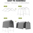 thumbnail image 6 of Portable Storage Shelter Shed 7x12 FT, Outdoor Portable Carport with Roll-Up Zipper Door, Waterproof, UV Resistant Storage Tent for Motorcycles, Bicycles, Firewood, Utility Room, 6 of 7