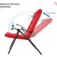thumbnail image 5 of Suncrown Patio Padded Folding 3-Pieces Chair Set Adjustable Reclining Outdoor Furniture Metal Sling Chair with Coffee Table, Red, 5 of 6