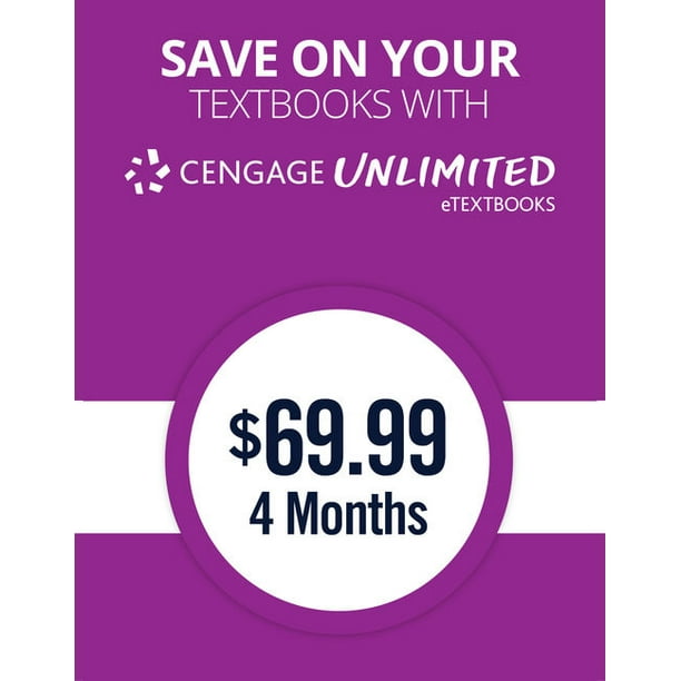 Cengage Unlimited Etextbook, 1 Term (4 Months) Printed Access Card