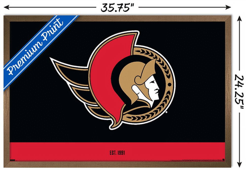 NHL Ottawa Senators - Logo 21 Wall Poster, 22.375" x 34", Framed