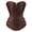 Brown, variant on steampunk corset bustier top leather basques womens burlesque plus size buckles pirate halloween costumes Brown 3XL