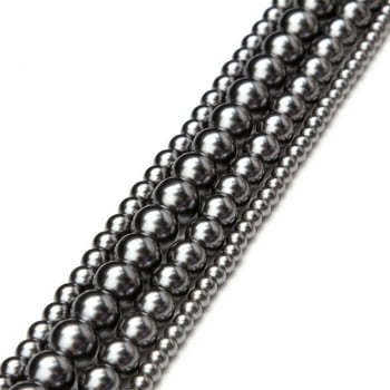 Cousin DIY Black Pearl Glass Bead Strand in Multiple Sizes, 7.5 inch, Black, 120 Pieces