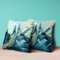 thumbnail image 4 of Amrita Sen Mountain Peaock Indoor/Outdoor Pillow with Removable Cover in Blue Black Purple16x16, 4 of 5