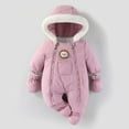 thumbnail image 2 of Gubotare Snowsuits for Girls Baby Girl Boy Snowsuit Down Jacket Hooded Romper Jumpsuit Infant Winter Outwear 12 18 Months (Pink,12-18 Months), 2 of 9
