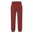 thumbnail image 6 of Spring Summer Men's Solid Color Cotton Casual Pants Drawstring Comfort Fit, 6 of 7