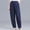 Navy, variant on Babysbule Womens Large Size Capris Women's Summer Printed Five Points Cotton Linen Pants Casual Pants Shorts