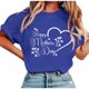 thumbnail image 1 of Tops de Manga Corta de Verano para las Mujeres Imprimir Blusa de Cuello Redondo, Moda Ligera de Poliéster Spandex, 1 of 4