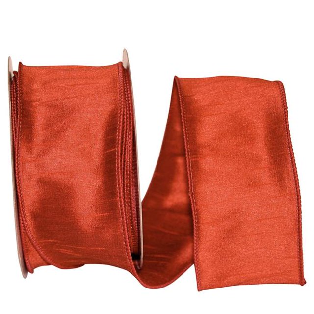 Reliant Ribbon 92975W-049-40H 20.5 in. 20 Yards Dupioni Supreme Wired Edge Ribbon, Rust