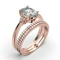 thumbnail image 3 of Dazzling Minimalist 2.50 Carat Oval Cut Diamond Moissanite Engagement Ring, Wedding Ring, Two Matching Band in Silver With 18k Rose Gold Plating Gift For Loveria, Promise Ring, 3 of 4
