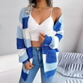 thumbnail image 3 of Womens Fall Fashion 2022! QLEICOM Sweaters for Women, Women's Fashion Autumn Winter Stripes Long Sleeve Cardigan Sweater Coat Tops On Clearance, 3 of 7