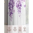 thumbnail image 7 of Wisteria Flowers Semi Sheer Curtains 63 Inch Length 2 Panels Set, Purple Floral Warercolor Summer Sheer Kitchen Curtain Privacy Voile Window Curtain for Living Room Bedroom Rod Pocket Drapes, 7 of 7