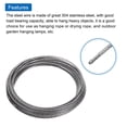 thumbnail image 3 of Uxcell 66FT Stainless Steel Cable Kit,  1/16" Silver 7x7 Strand Wire Rope with Loop Sleeves for Outdoor Deck Fence Wire, 3 of 7