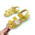 thumbnail image 6 of hengsof Girls Spring Summer Flower Open Toe Sandals Kids Fashion Versatile Ankle Strap Soft Sole Flats Casual Beach Footwear, 6 of 6