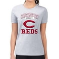 thumbnail image 4 of Women's G-III 4Her by Carl Banks Heather Gray Cincinnati Reds Super-Slim Fit Lightweight Team Logo Graphic T-Shirt, 4 of 5