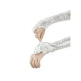thumbnail image 5 of Women's Long Hook Finger Sequins Fingerless Arm Sleeves Shiny Bling Cosplay Gloves for Female Costume Vintage Opera Dance Party Silver, 5 of 7