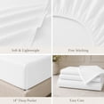 thumbnail image 4 of Beartech Polyester Bed Sheets Set 4 Piece Queen/Full Size Sheet Set, Soft & Lightweight And Breathable Bedding Set, Fitted Sheet, Flat Sheet & 2 Pillowcases-White, 4 of 11