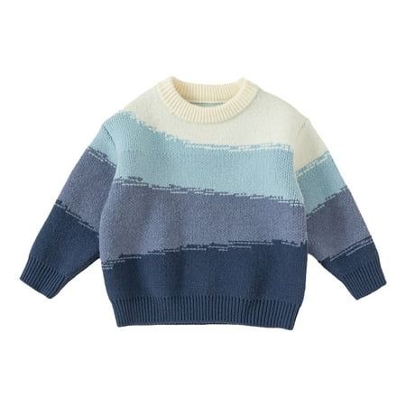 

QHFBli Girls Turtleneck Sweaters Pullover Kids Girls Color Block Sweaters Knit Long Sleeve Pullover Kids Crewneck Fall Winter Sweater