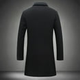 thumbnail image 4 of Men Woolen Coat Men's Woolen Coat Notch Lapel Long Sleeve Single Breasted Jacket Solid Color Windproof Business Casual Overcoat Men Coat, 4 of 7