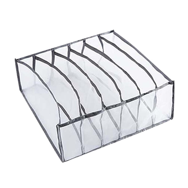 Organizador de cajones de malla para ropa interior, plegable, para armario, ropa interior, calcetines y sujetadores. Gripes gris 6