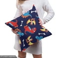 thumbnail image 4 of Ambesonne Dinosaur Fabric by the Yard Upholstery, Dino Funny Expressions, 5 Yards, Navy Blue Orange Red, 4 of 4