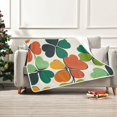 thumbnail image 7 of Yayeee Throw Blanket for Couch Soft Warm 50" x 60" Sofa Chair Bed Decoration, White Clover Pattern, 7 of 7