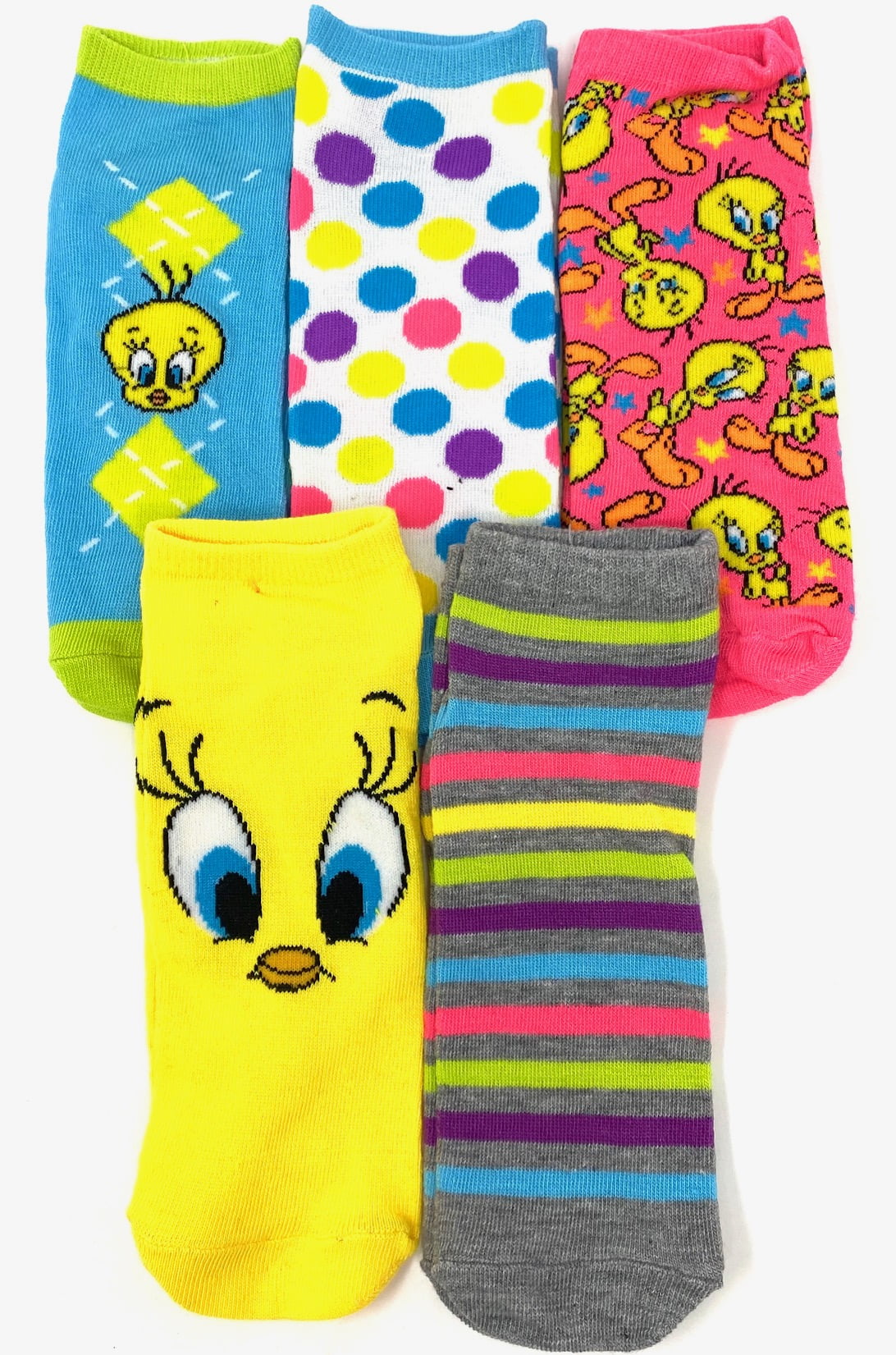 HYP - Tweety Bird Women's 5 Pack Low Ankle No Show Socks (Shoe Size 4 ...