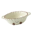 thumbnail image 3 of Ensaladera de cerámica, recipiente para alimentos, versátil, decorativa, redonda, sencilla, para servir. Tazón de 780 ml, 3 of 9