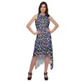 thumbnail image 1 of Moomaya Printed High-Low Style Sleeveless Dress For Women With Halter Neck, 1 of 5
