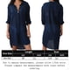 thumbnail image 2 of Mujeres Bikini Encubrimientos Tela antiarrugas dos bolsillos hebilla oculta playa blusa bikini chaqueta camisa traje de baño cardigan mujer Ygjytge para Mujer Azul T S, 2 of 6