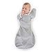 thumbnail image 3 of SwaddleDesigns Transitional Swaddle Sack with Arms Up Half-Length Sleeves and Mitten Cuffs, Medium, 3-6 Months, 14-21 lb, Heathered Gray (Arms Up Swaddle, Transition Swaddle Sleep Sack), 3 of 4