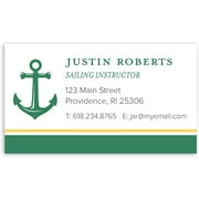 Anchor Monogram - Personalized 3.5 x 2 Business Card