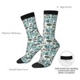 thumbnail image 4 of Daiia Flowers In Vintage Print Crew Socks – Soft Breathable Long Socks for Men & Women, Moisture-Wicking & Comfortable Daily Wear Socks, One-Size Fits Most (US 5-11), 4 of 6