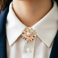 thumbnail image 3 of Brooch Pin Flower Twist Shape Sparkling Rhinestones Imitation Pearls Decor Scarf Buckle Sweaters Collars Hats Bags Coats Scarves Accessory, 3 of 8