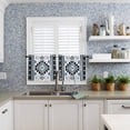 thumbnail image 6 of Kitchen Curtains Set, Blue Western Kitchen Curtains and Valances Set, Ethnic Boho Geometric Abstract Southwest Rod Pocket Tier Curtains 36 Inch Length for Cafe/Bedroom Windows, 6 of 6