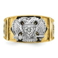 thumbnail image 4 of Diamond2Deal 14K Two-tone Gold Men's Diamond 32nd Degree Scottish Rite Masonic Ring Size 10, 4 of 7