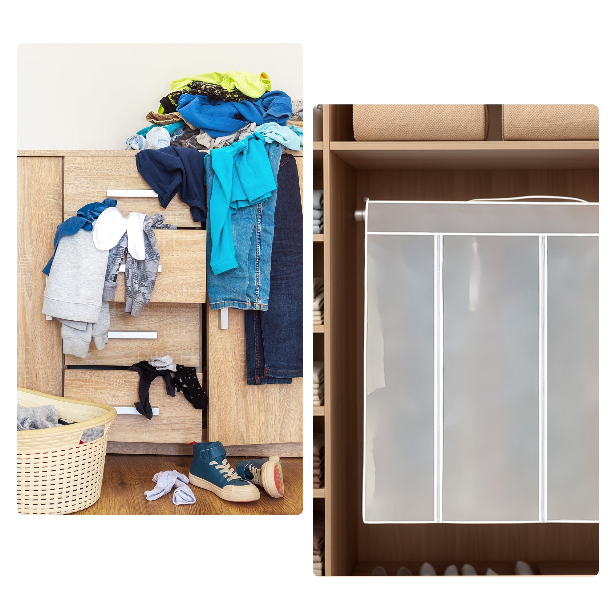 Unique Bargains Dust-Resistant Garment Bags with Magic Tapes 39.4"x19.7"x35.4"