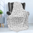 thumbnail image 4 of Lemons Soft Flannel Fleece Throw Blanket, Monochrome Sketch Citrus Fruits Blossom Leaves Simplistic Repetitive Pattern, Cozy Plush for Indoor and Outdoor Use, 50" x 70", Grey and White, by Ambesonne, 4 of 5
